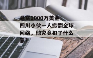 悬赏1000万美金！四川小伙一人掀翻全球网络，他究竟犯了什么罪？