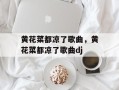 黄花菜都凉了歌曲，黄花菜都凉了歌曲dj