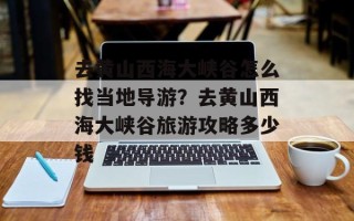 去黄山西海大峡谷怎么找当地导游？去黄山西海大峡谷旅游攻略多少钱