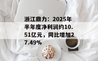 浙江鼎力：2025年半年度净利润约10.51亿元，同比增加27.49%