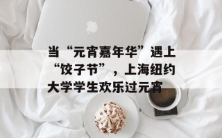当“元宵嘉年华”遇上“饺子节”，上海纽约大学学生欢乐过元宵