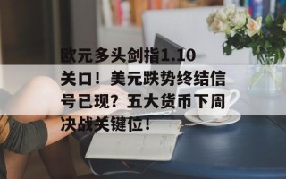 欧元多头剑指1.10关口！美元跌势终结信号已现？五大货币下周决战关键位！
