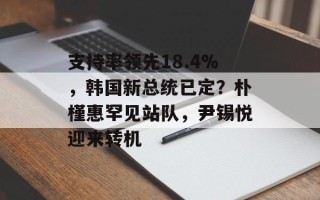 支持率领先18.4%，韩国新总统已定？朴槿惠罕见站队，尹锡悦迎来转机