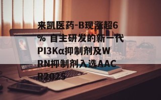来凯医药-B现涨超6% 自主研发的新一代PI3Kα抑制剂及WRN抑制剂入选AACR2025