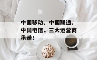 中国移动、中国联通、中国电信，三大运营商承诺！