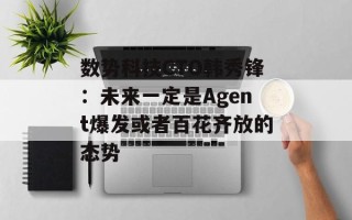 数势科技CTO韩秀锋：未来一定是Agent爆发或者百花齐放的态势