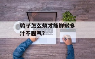 鸭子怎么烧才能鲜嫩多汁不腥气？