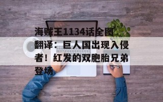 海贼王1134话全图翻译：巨人国出现入侵者！红发的双胞胎兄弟登场