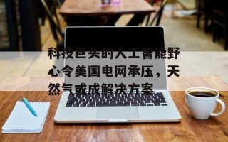 科技巨头的人工智能野心令美国电网承压，天然气或成解决方案