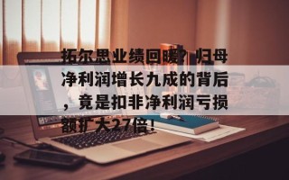 拓尔思业绩回暖？归母净利润增长九成的背后，竟是扣非净利润亏损额扩大27倍！