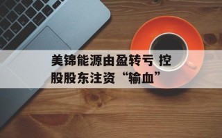 美锦能源由盈转亏 控股股东注资“输血”
