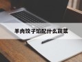 羊肉饺子馅配什么蔬菜