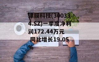 津膜科技(300334.SZ)一季度净利润172.44万元  同比增长19.05%