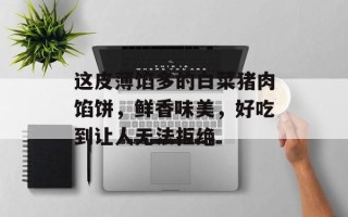 这皮薄馅多的白菜猪肉馅饼，鲜香味美，好吃到让人无法拒绝