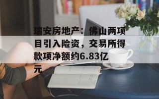 瑞安房地产：佛山两项目引入险资，交易所得款项净额约6.83亿元