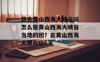 想去黄山西海大峡谷玩怎么报黄山西海大峡谷当地的团？去黄山西海大峡谷玩5天