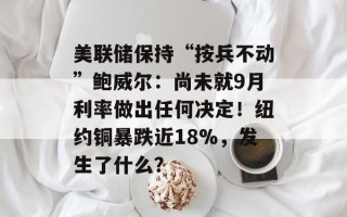 美联储保持“按兵不动”鲍威尔：尚未就9月利率做出任何决定！纽约铜暴跌近18%，发生了什么？