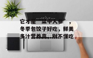 它才是“菜中人参”，冬季包饺子好吃，鲜美多汁营养高，别不懂吃