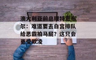 澳大利亚前总理特恩布尔：难道要去白宫排队给恶霸拍马屁？这只会更受欺凌