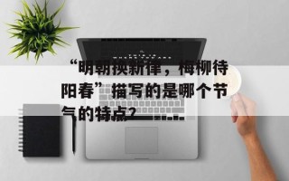 “明朝换新律，梅柳待阳春”描写的是哪个节气的特点？
