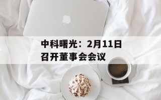 中科曙光：2月11日召开董事会会议