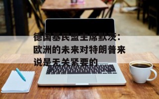 德国基民盟主席默茨：欧洲的未来对特朗普来说是无关紧要的