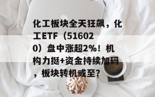 化工板块全天狂飙，化工ETF（516020）盘中涨超2%！机构力挺+资金持续加码，板块转机或至？