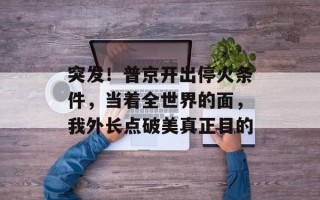 突发！普京开出停火条件，当着全世界的面，我外长点破美真正目的