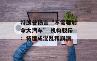 特朗普扬言“不需要加拿大汽车” 机构驳斥：将造成混乱和崩溃