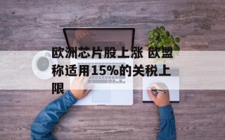 欧洲芯片股上涨 欧盟称适用15%的关税上限