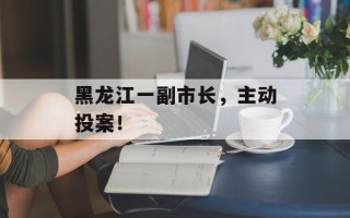 黑龙江一副市长，主动投案！