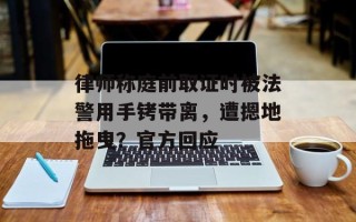 律师称庭前取证时被法警用手铐带离，遭摁地拖曳？官方回应