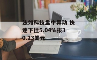 法如科技盘中异动 快速下挫5.04%报30.23美元