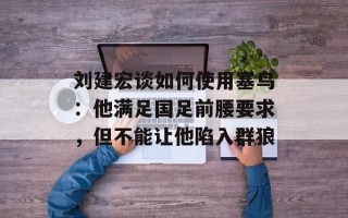 刘建宏谈如何使用塞鸟：他满足国足前腰要求，但不能让他陷入群狼