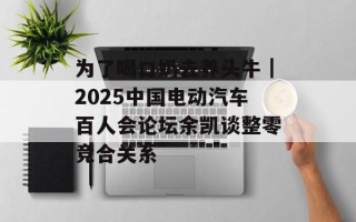 为了喝口奶去养头牛｜2025中国电动汽车百人会论坛余凯谈整零竞合关系
