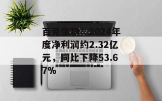 百克生物：2024年度净利润约2.32亿元，同比下降53.67%