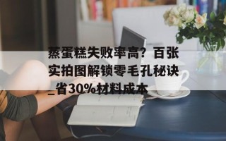 蒸蛋糕失败率高？百张实拍图解锁零毛孔秘诀_省30%材料成本