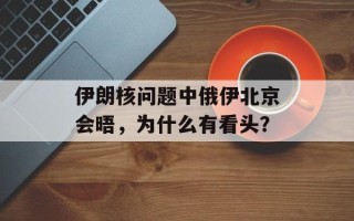 伊朗核问题中俄伊北京会晤，为什么有看头？