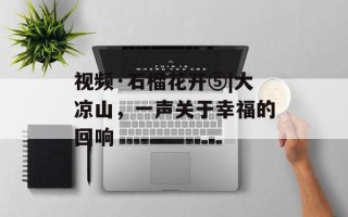 视频·石榴花开⑤|大凉山，一声关于幸福的回响