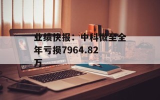 业绩快报：中科微至全年亏损7964.82万