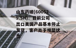 山东药玻(600529.SH)：目前公司出口美国产品基本停止发货，客户处于观望状态