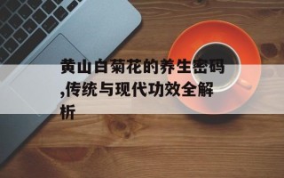 黄山白菊花的养生密码,传统与现代功效全解析