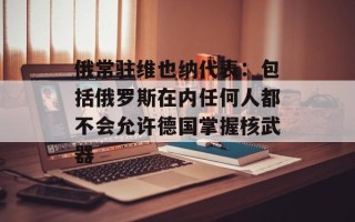 俄常驻维也纳代表：包括俄罗斯在内任何人都不会允许德国掌握核武器