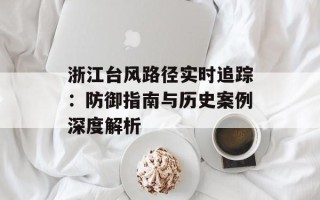 浙江台风路径实时追踪：防御指南与历史案例深度解析