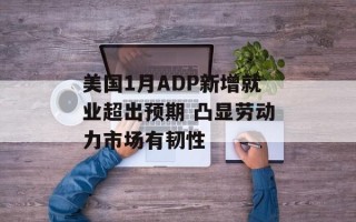 美国1月ADP新增就业超出预期 凸显劳动力市场有韧性
