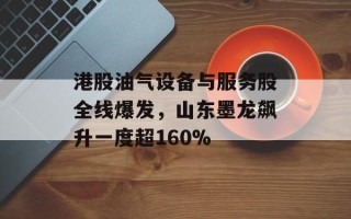 港股油气设备与服务股全线爆发，山东墨龙飙升一度超160%