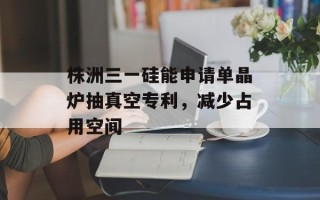 株洲三一硅能申请单晶炉抽真空专利，减少占用空间