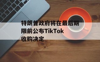 特朗普政府将在最后期限前公布TikTok收购决定