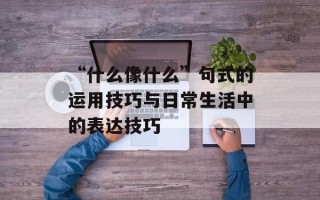 “什么像什么”句式的运用技巧与日常生活中的表达技巧