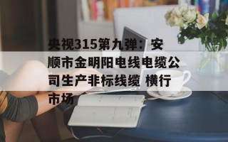 央视315第九弹：安顺市金明阳电线电缆公司生产非标线缆 横行市场